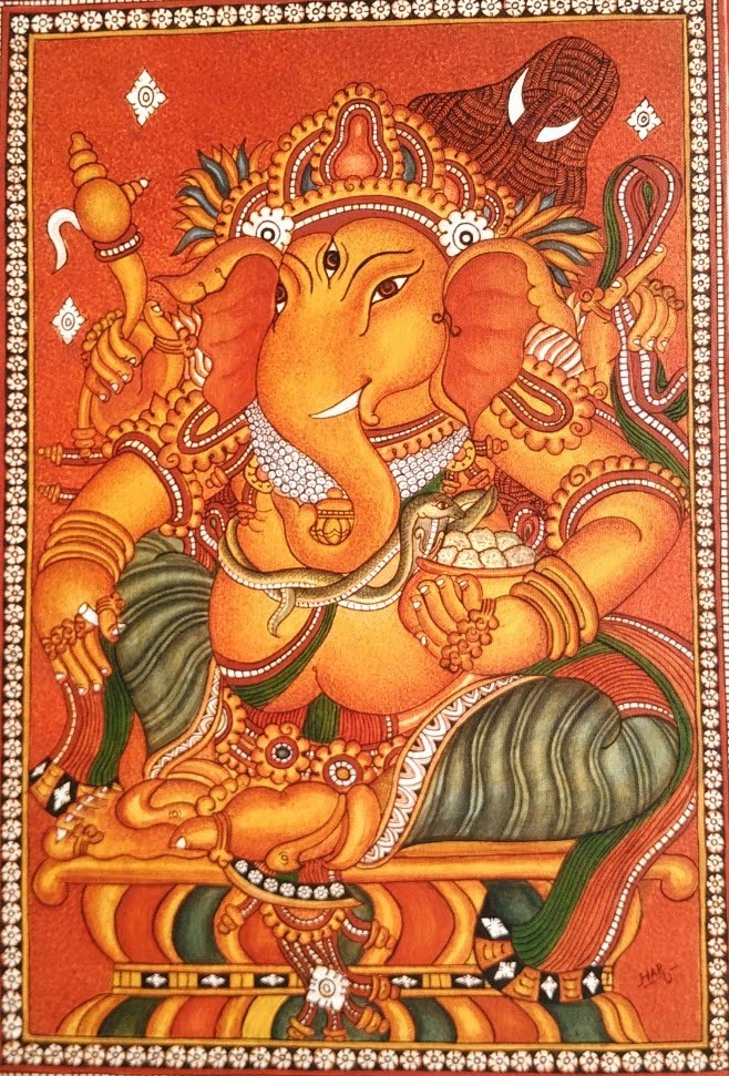 Kerala Mural Painting of Ganesh