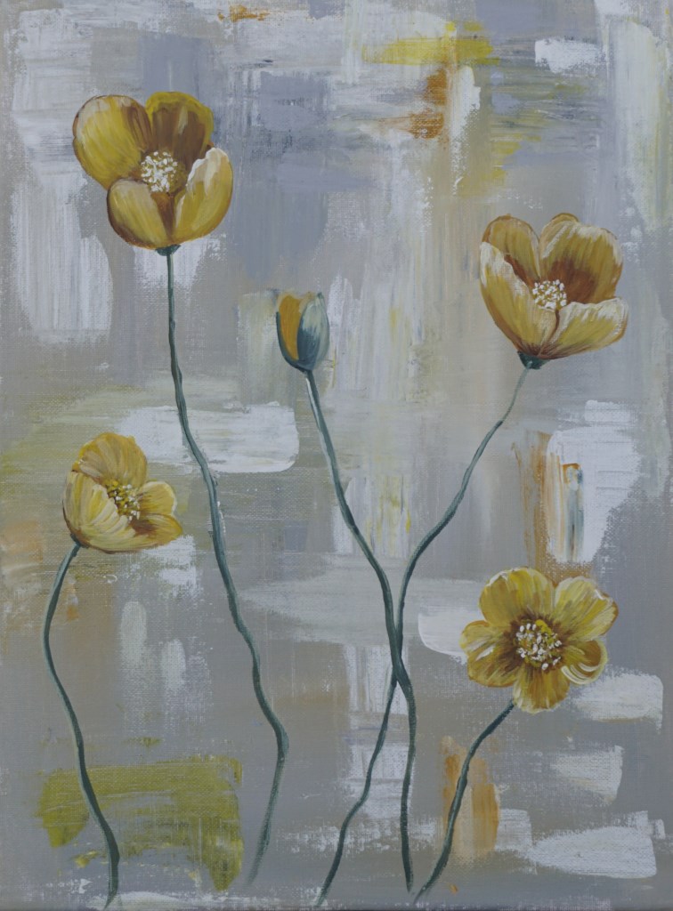 Yellow flowers in grey backgroup